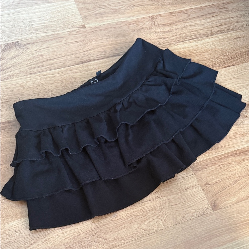 Windsor Black Ruffle Mini Skirt